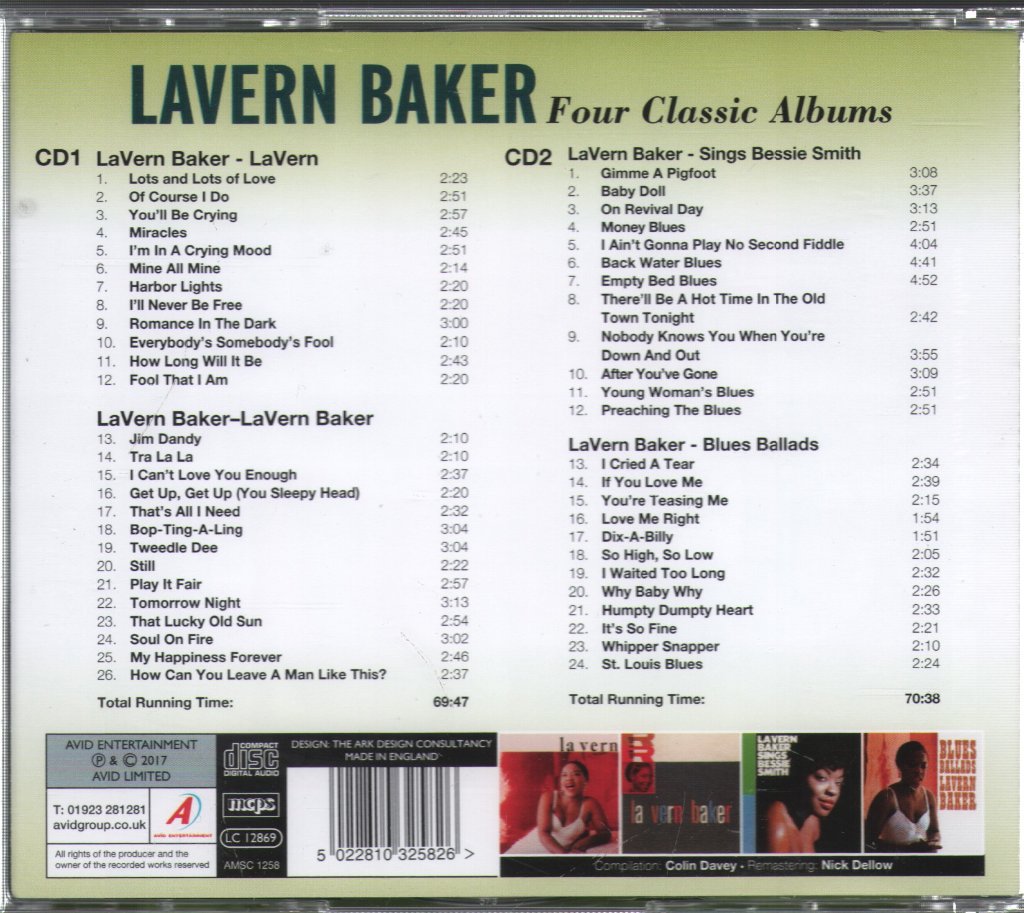 Lavern Baker - Four Classic Albums (Lavern / Lavern Baker / Sings Bessie Smith / Blues Ballads) - Cd