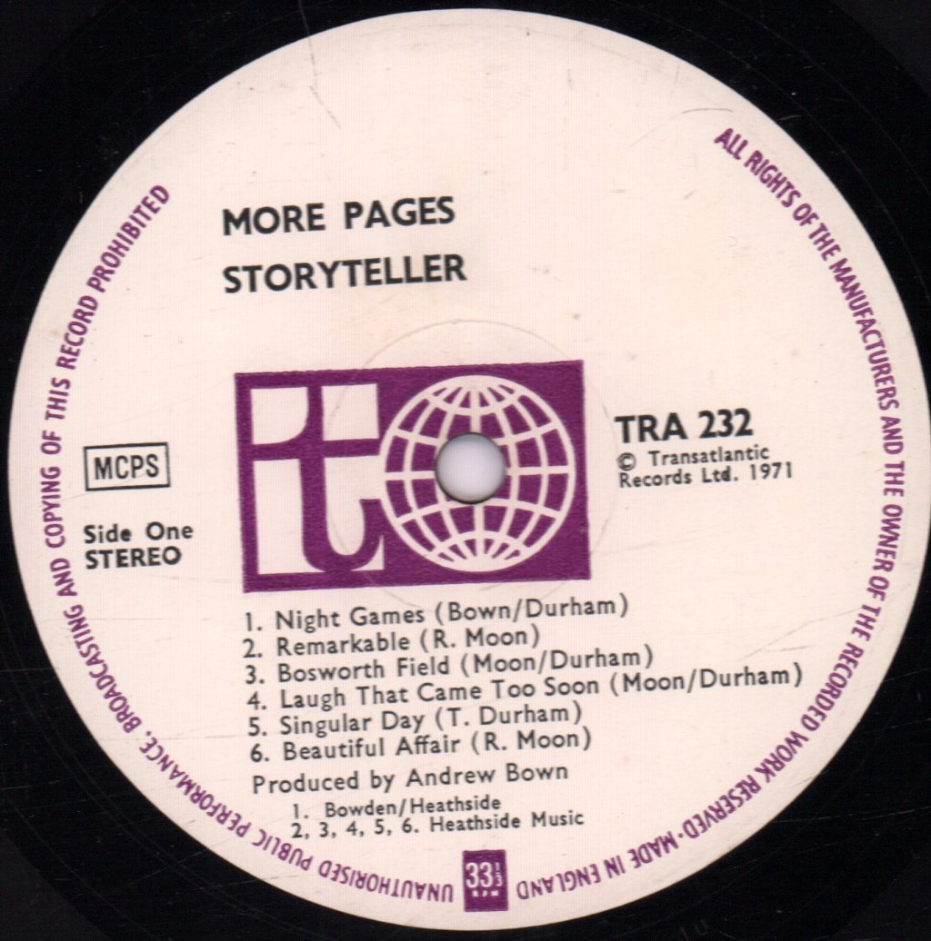 Storyteller (Folk Rock) - More Pages - Lp