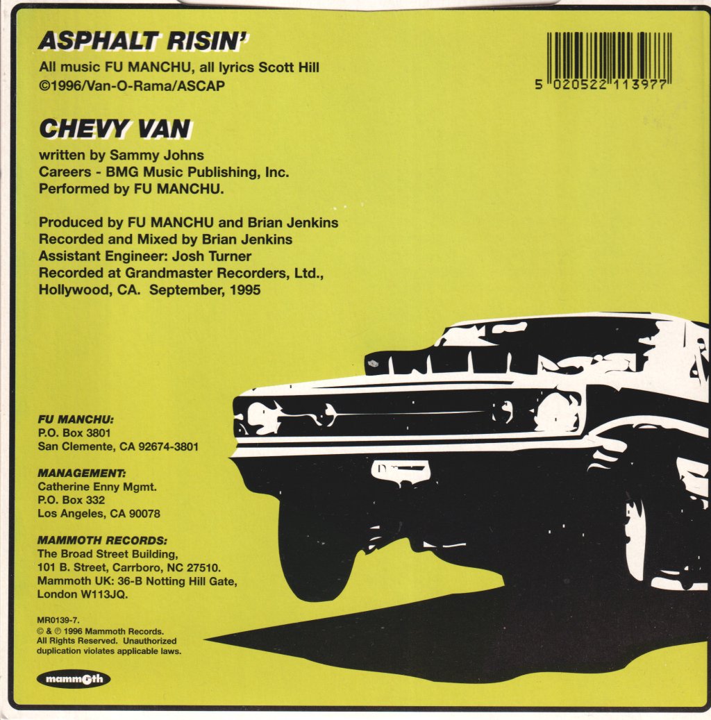Fu Manchu - Asphalt Risin' - 7 Inch
