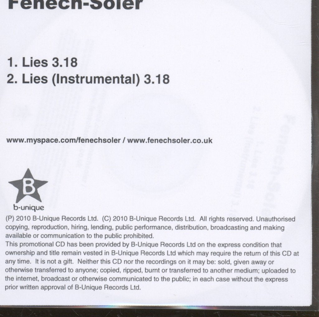 Fenech Soler - Lies - Cdr