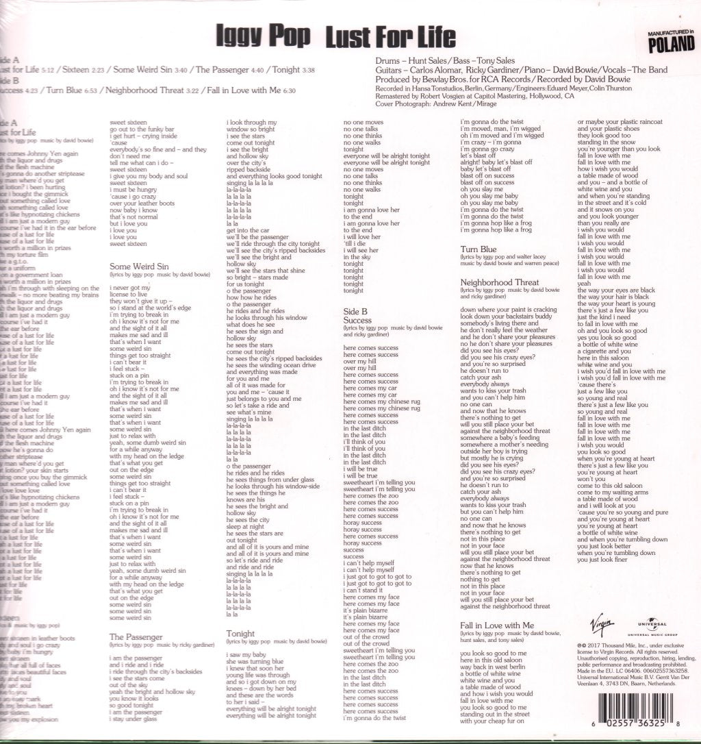 Iggy Pop - Lust For Life - Lp