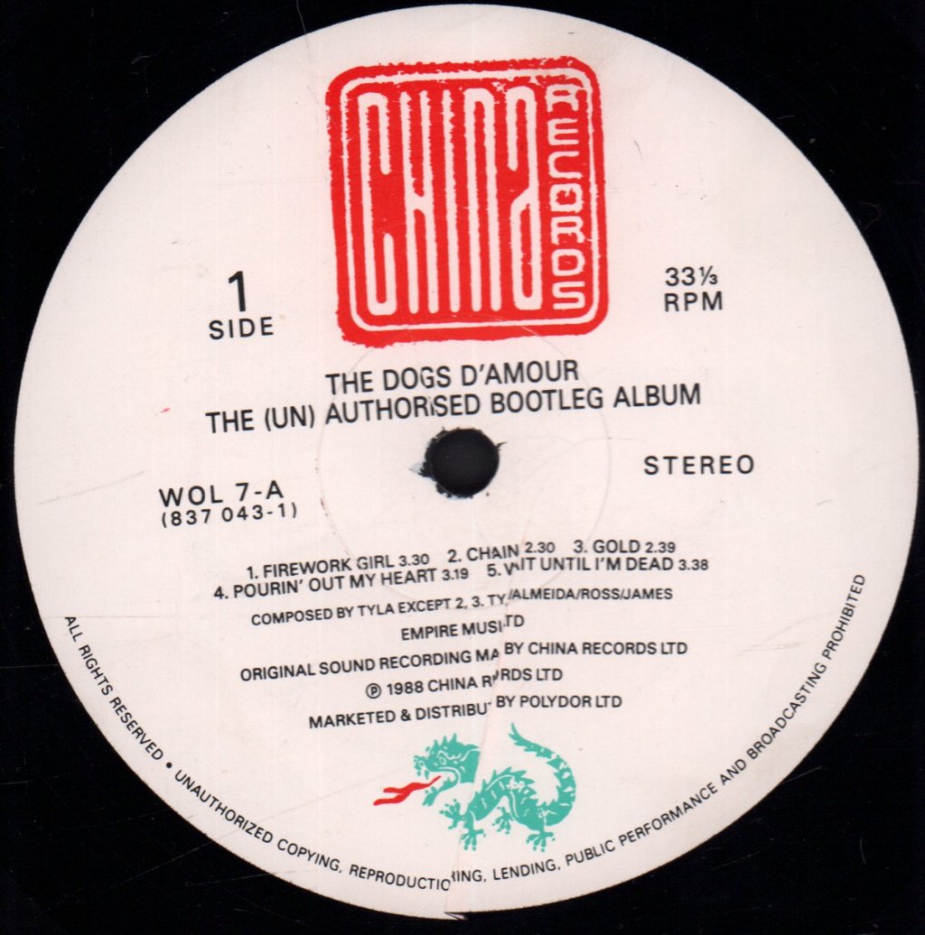 Dogs D'amour - Unauthorised Bootleg - Lp