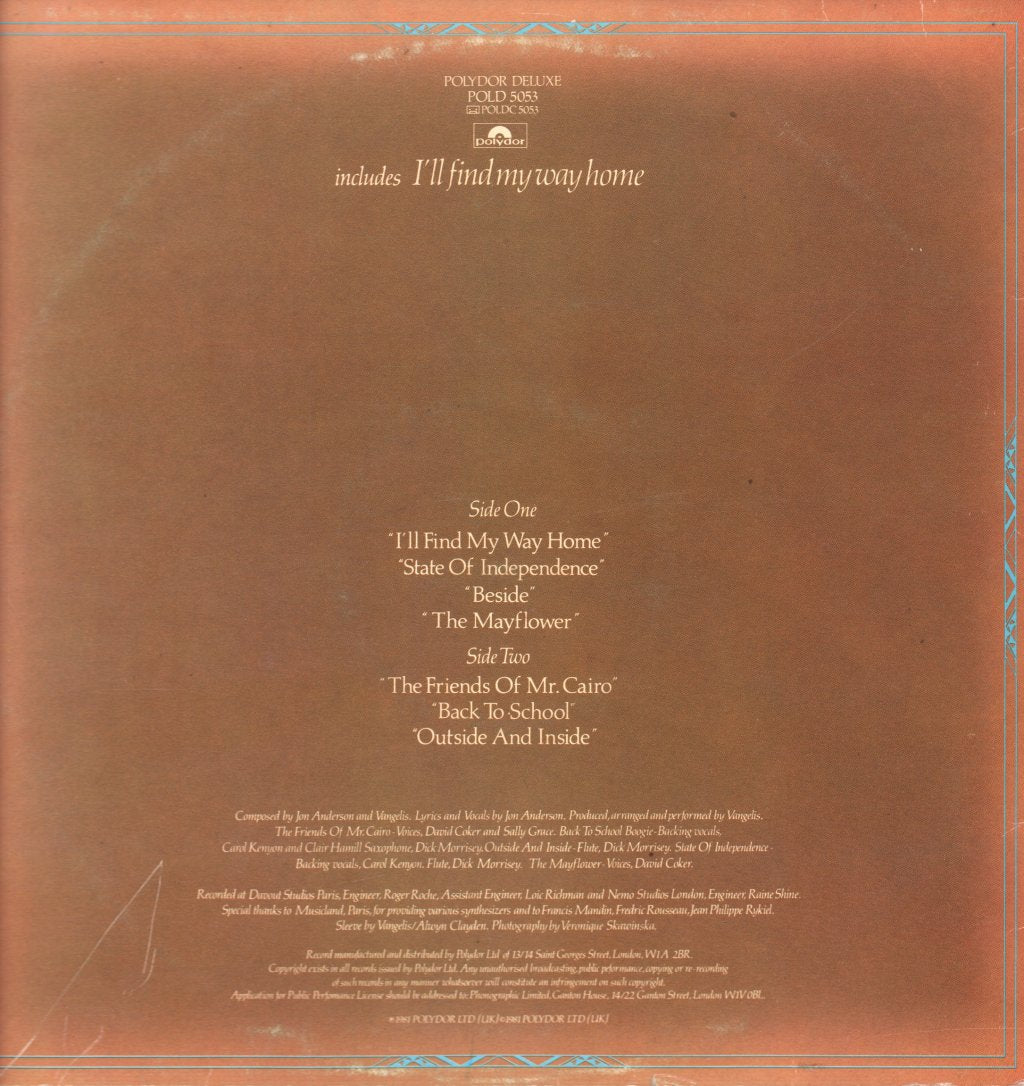 Jon And Vangelis - Friends Of Mr Cairo - Lp