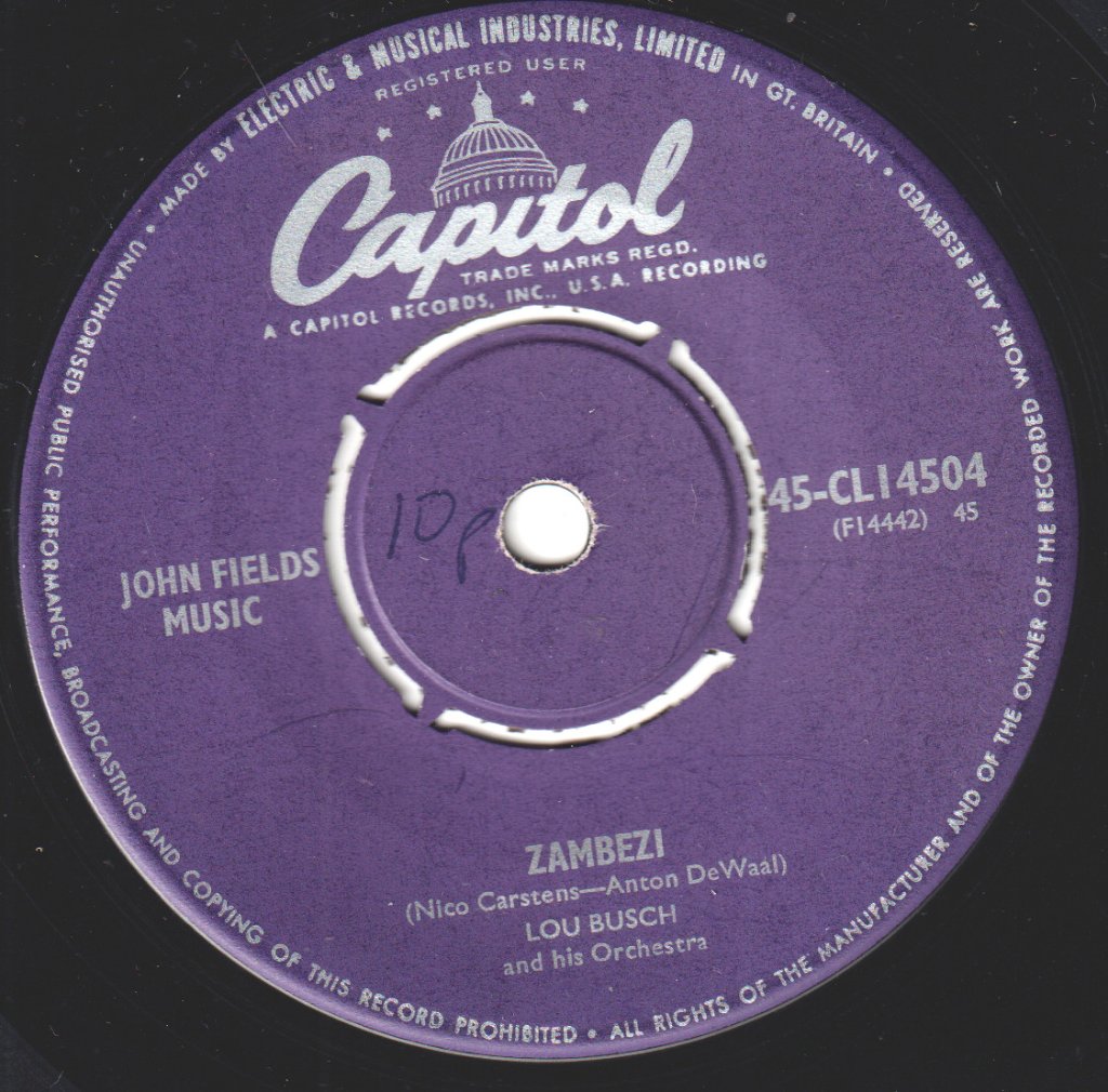 lou busch and his orchestra - Zambezi - 7 Inch