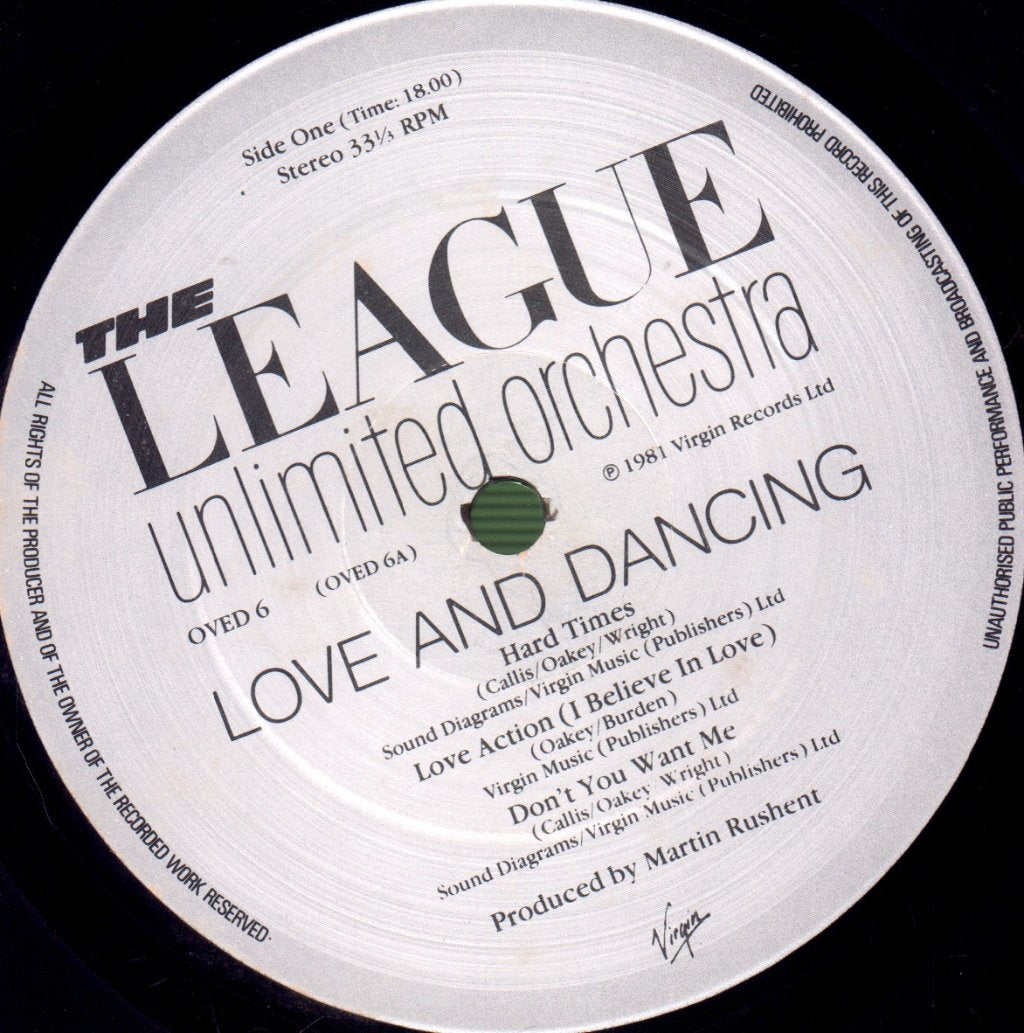League Unlimited Orchestra - Love And Dancing - Lp