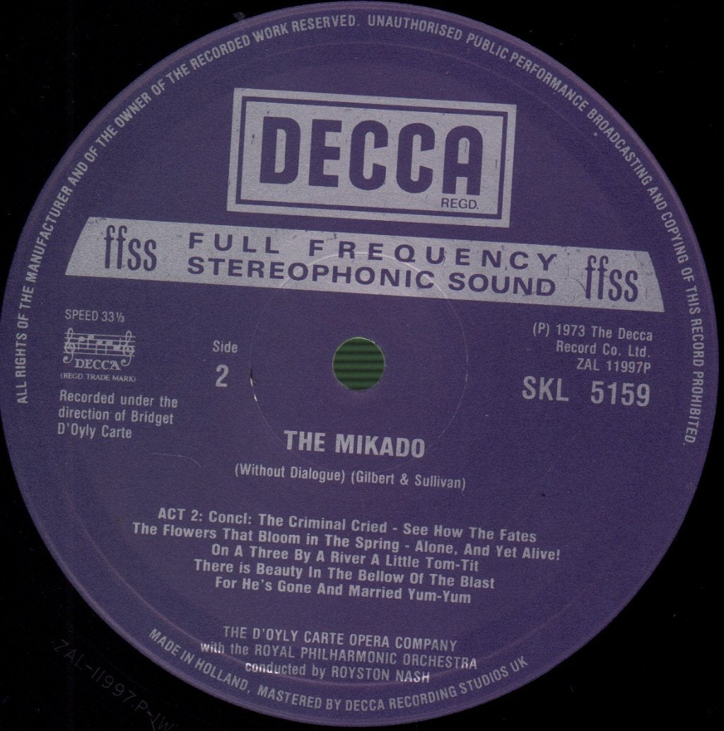 Gilbert And Sullivan - Mikado - Double Lp