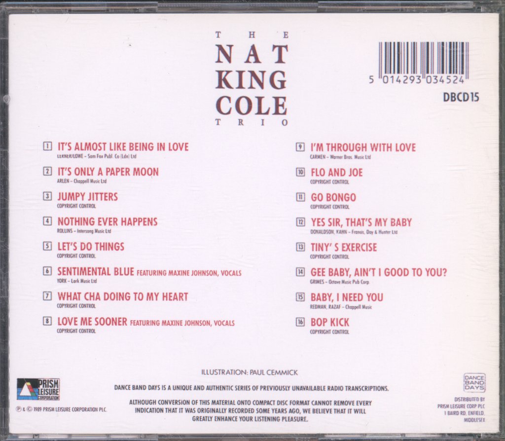 Nat King Cole Trio - It's Almost Like Being In Love - Cd