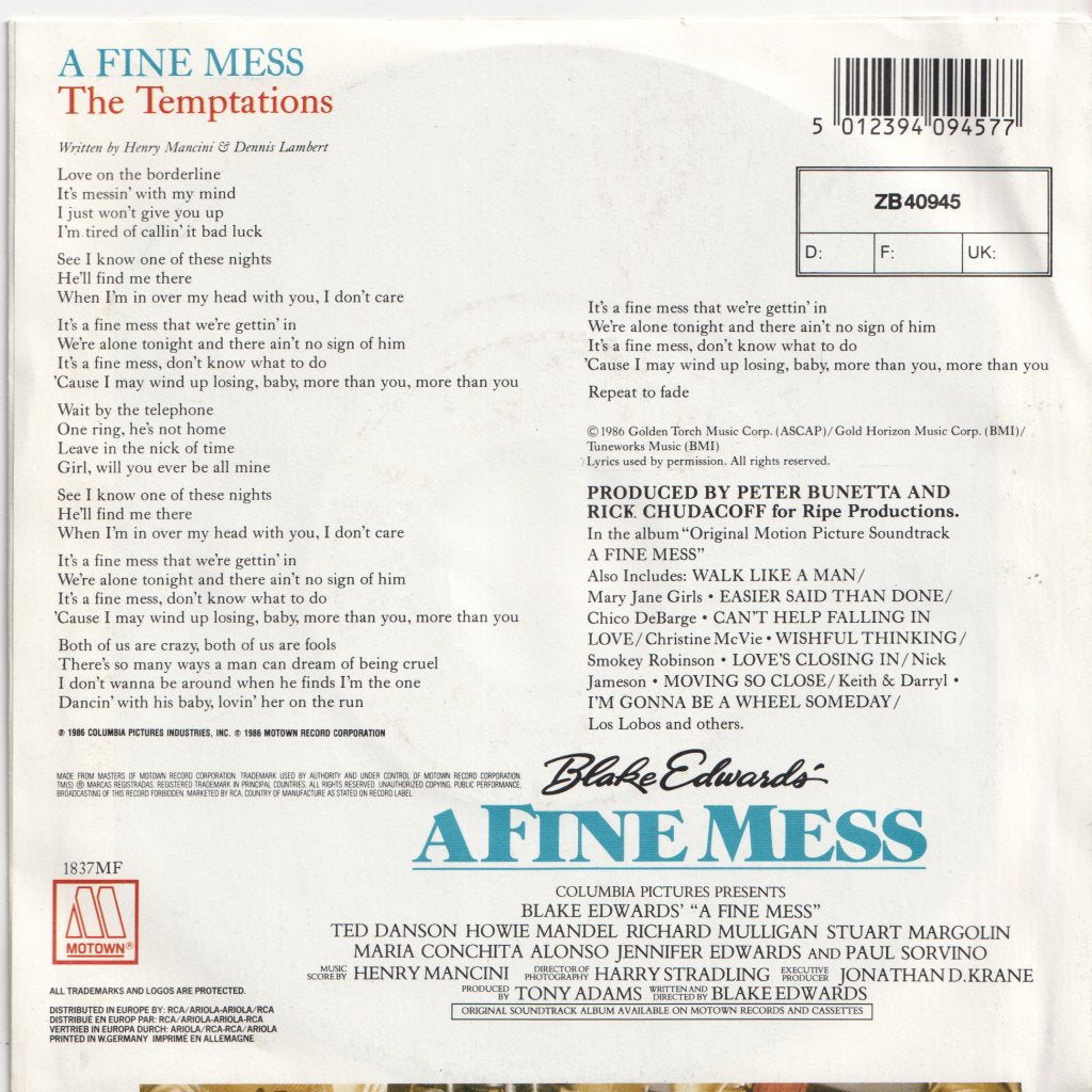 Temptations - A Fine Mess - 7 Inch
