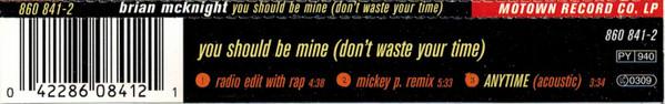 Brian Mcknight Featuring Mase - You Should Be Mine (Don't Waste Your Time) - Cd