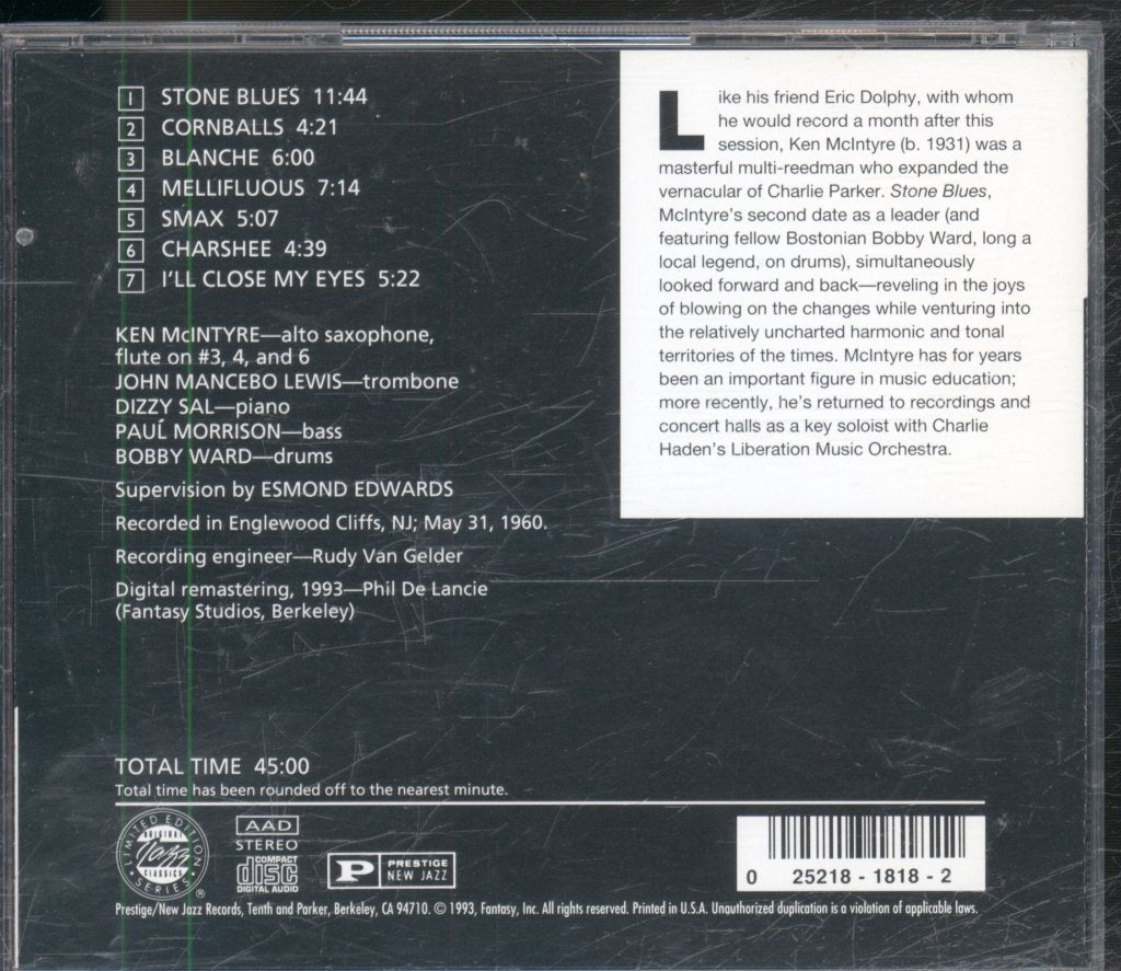 Ken McIntyre - Ken McIntyre Stone Blues - Cd