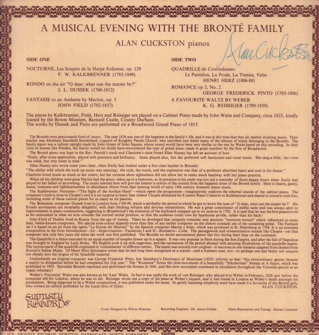 Alan Cuckston - A Musical Evening With The Bronte Family - Lp