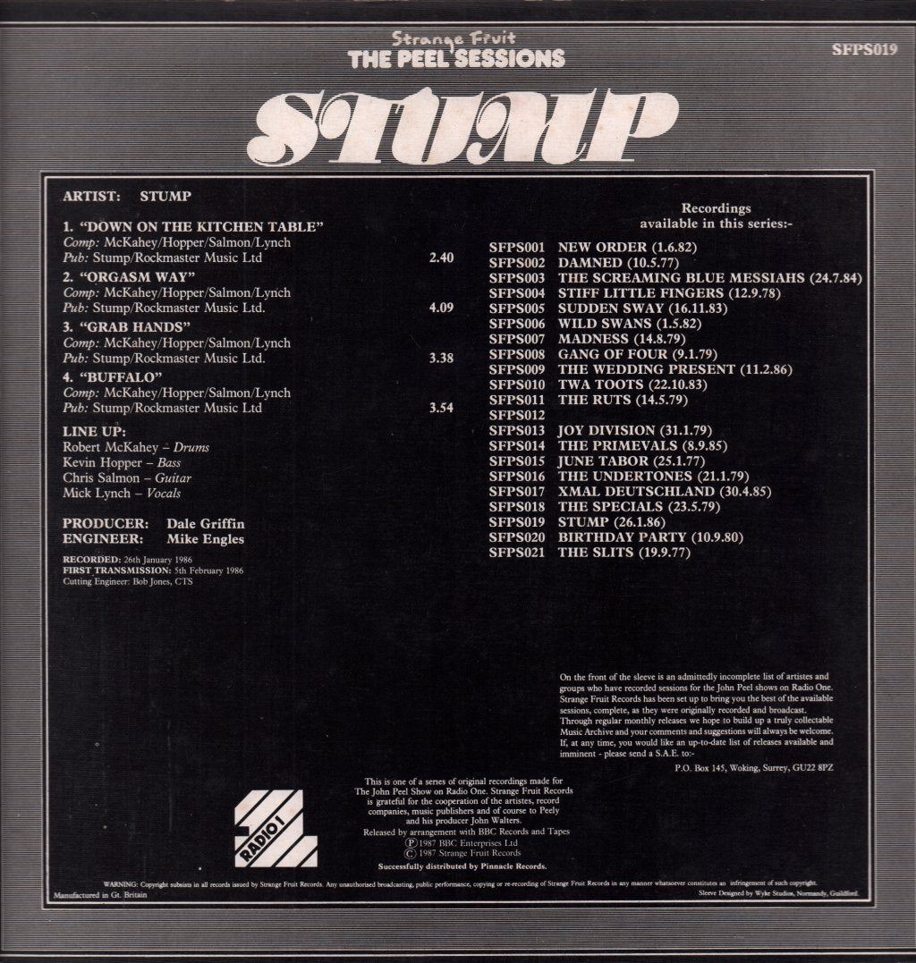 Stump - Peel Sessions - 12 Inch