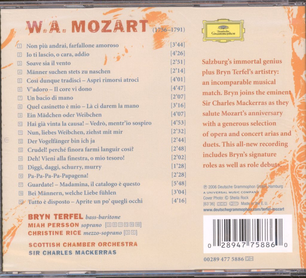 Bryn Terfel, Scottish Chamber Orchestra, Sir Charles Mackerras - Tutto Mozart! - Cd