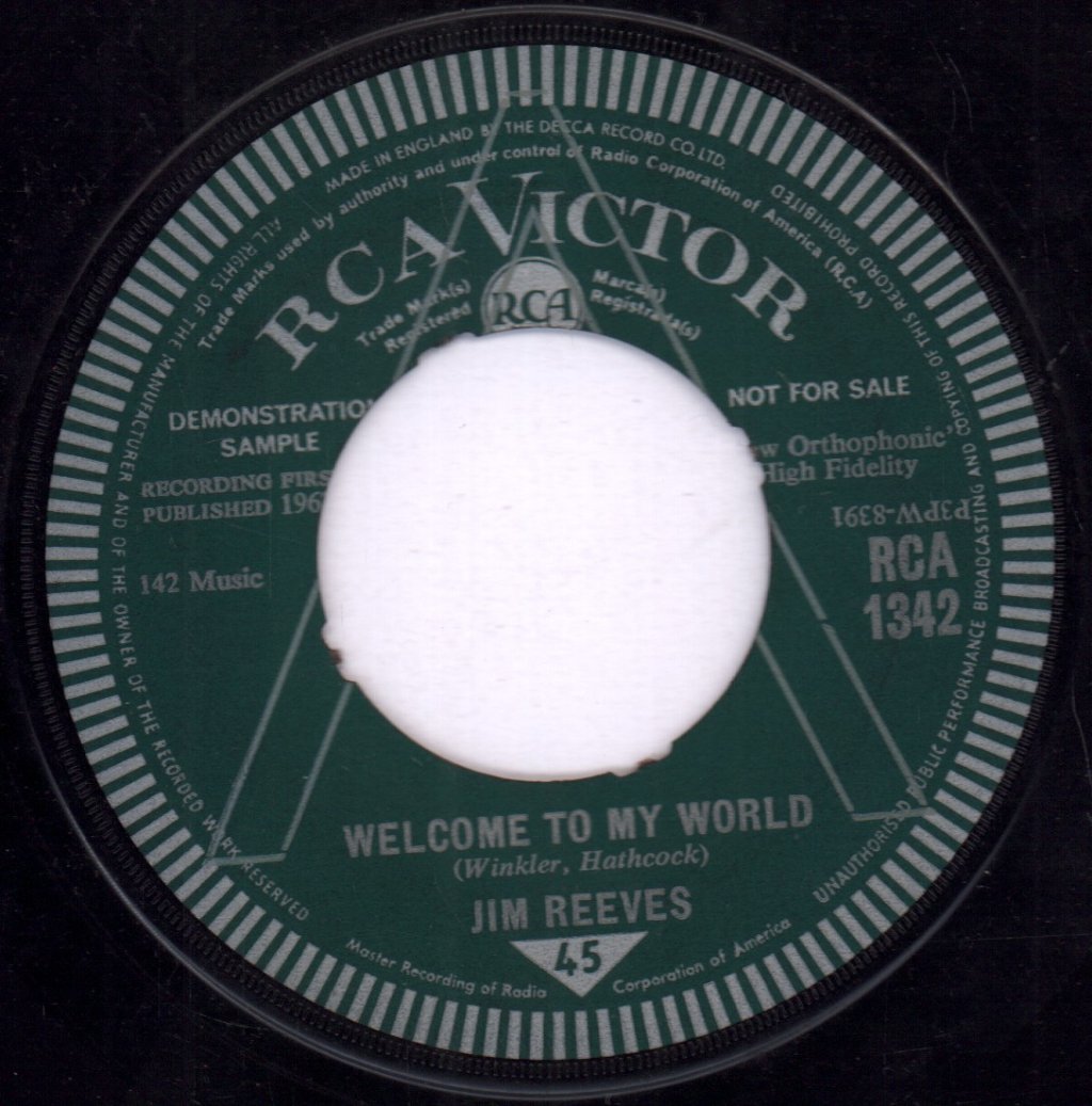Jim Reeves - Welcome To My World / My Juanita - 7 Inch
