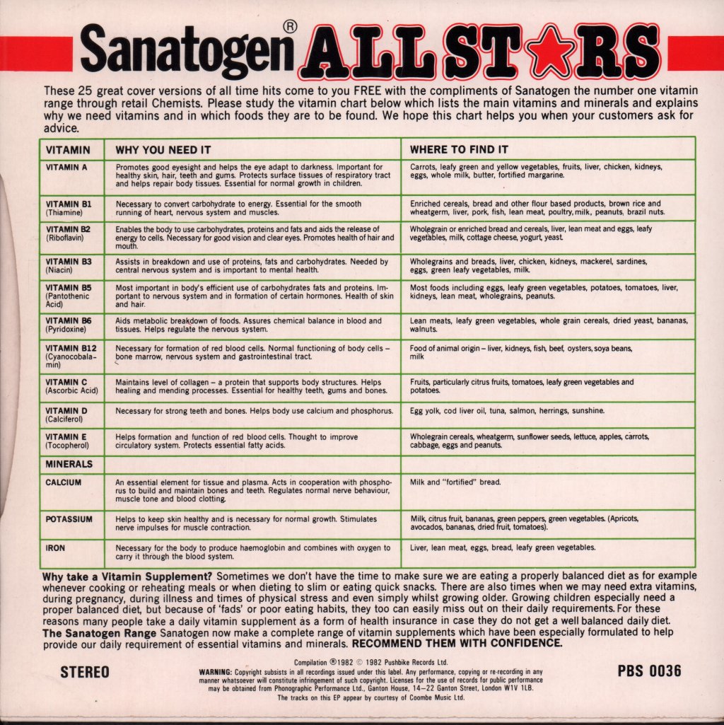 Sanatogen All Stars - Sanatogen All Stars - 7 Inch