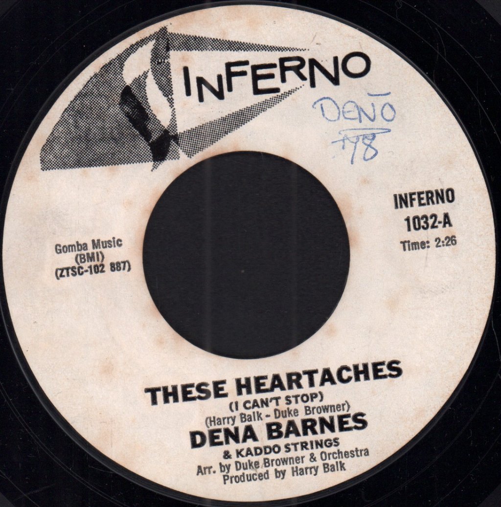 Dena Barnes & Kaddo Strings - These Heartaches - 7 Inch