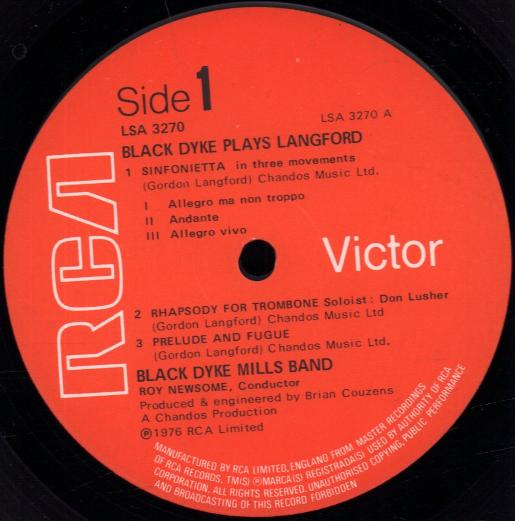 Black Dyke Mills Band - Plays Langford - Lp