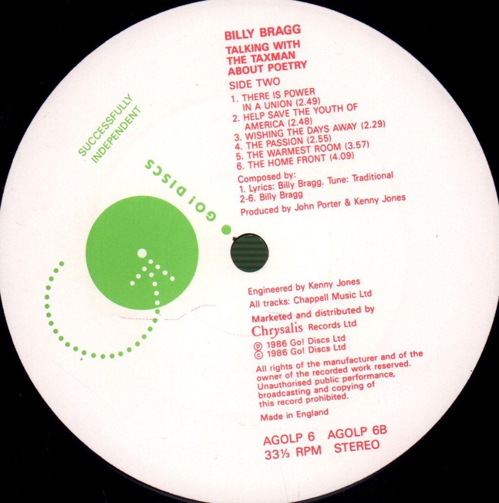 Billy Bragg - Talking With The Taxman About Poetry - Lp
