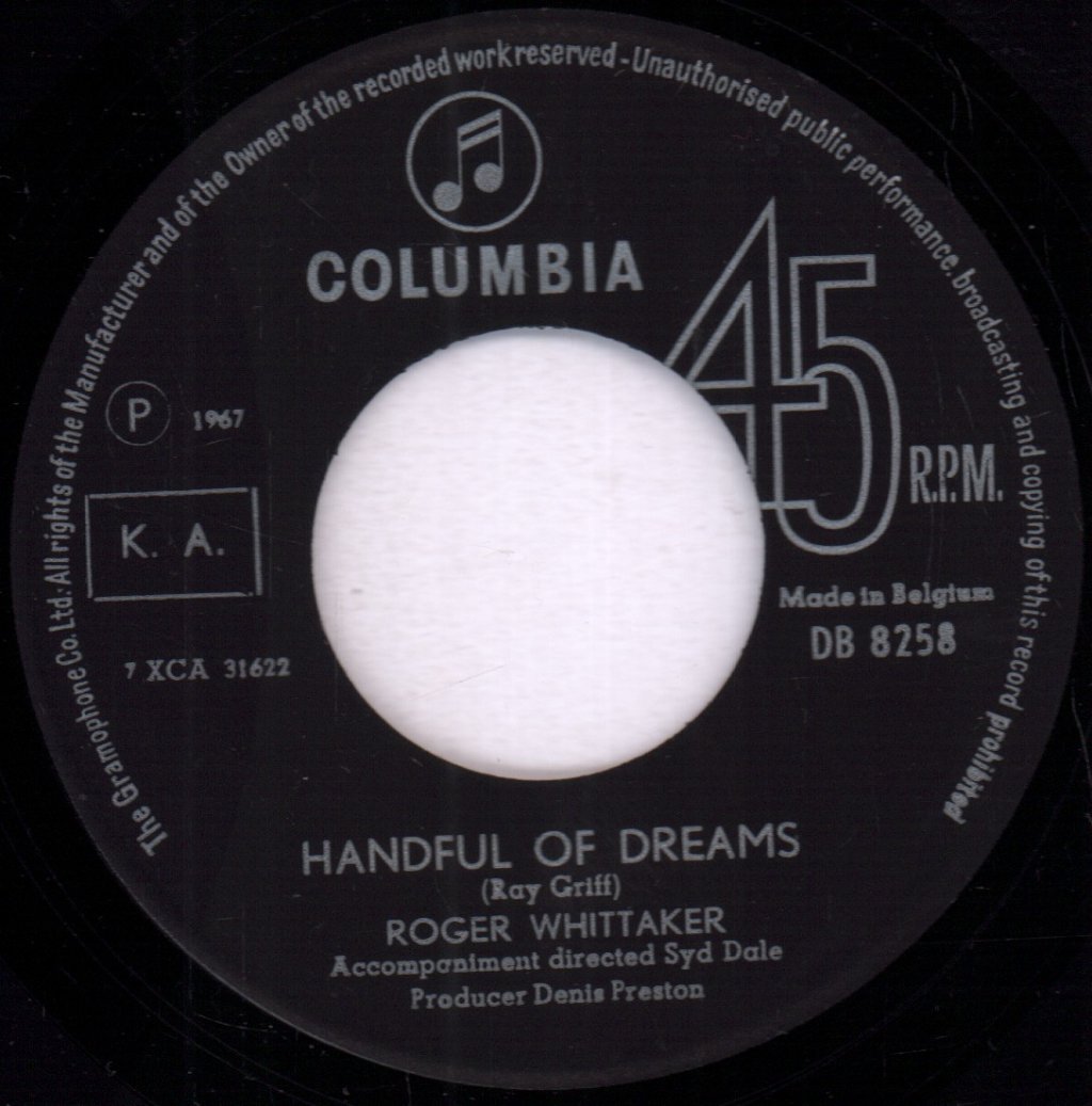 Roger Whittaker - Handful Of Dreams / Don't Make Promises - 7 Inch