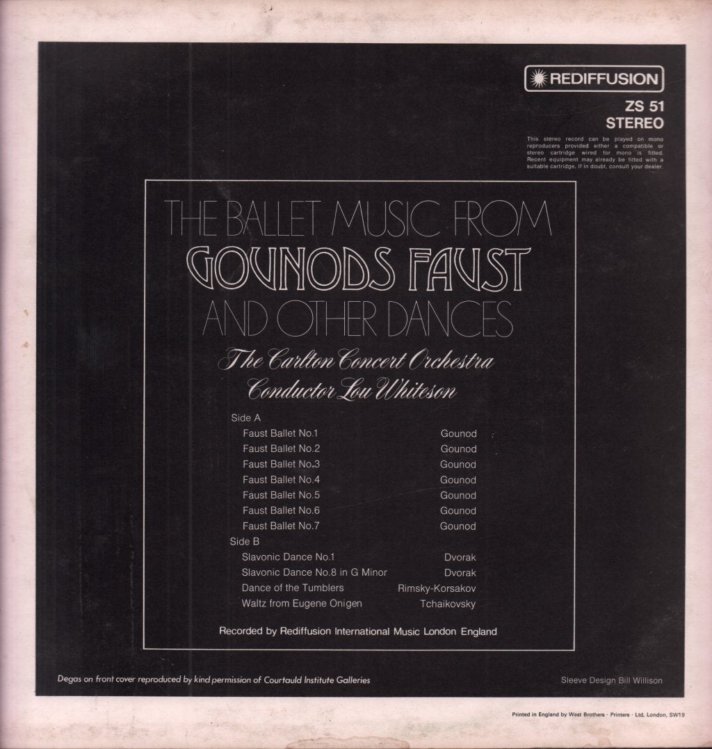 Carlton Concert Orchestra - Ballet Music From Gounods Faust And Other Dances - Lp