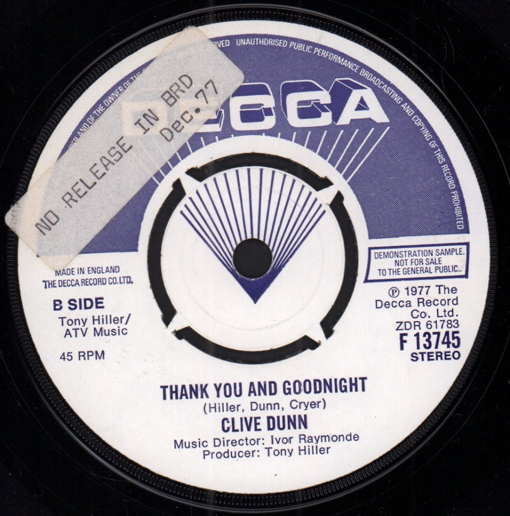 Clive Dunn - Goodnight Ruby - 7 Inch