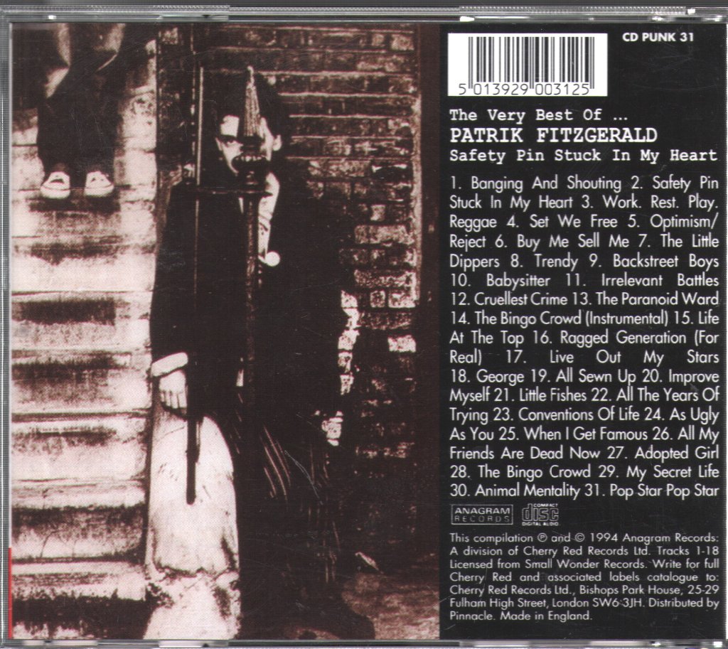 Patrik Fitzgerald - Very Best Of ... Patrik Fitzgerald:  Safety Pin Stuck In My Heart - Cd