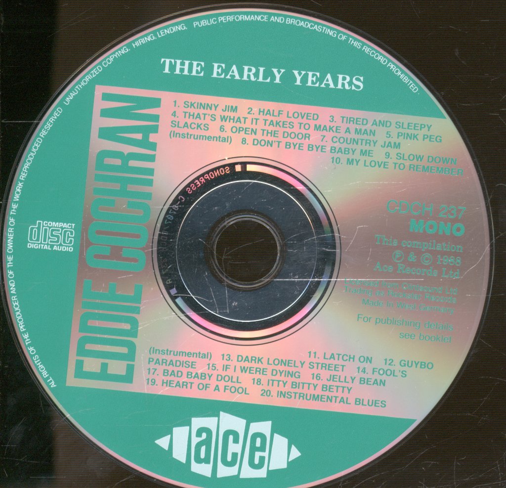 Eddie Cochran - Early Years - Cd
