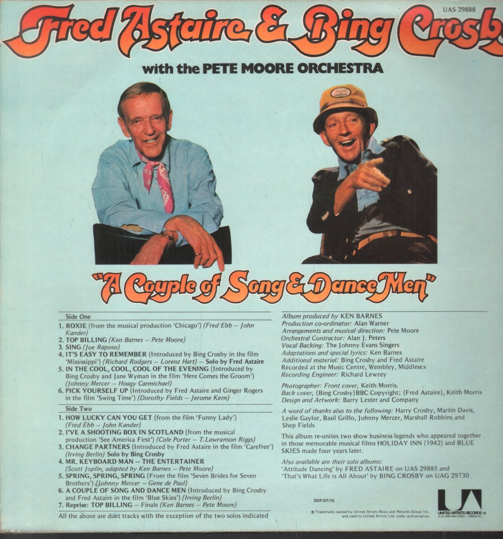 Bing Crosby And Fred Astaire - A Couple Of Song And Dance - Lp