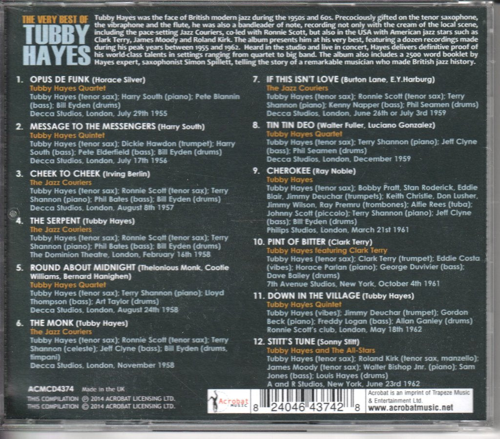 Tubby Hayes - very best of - Cdr