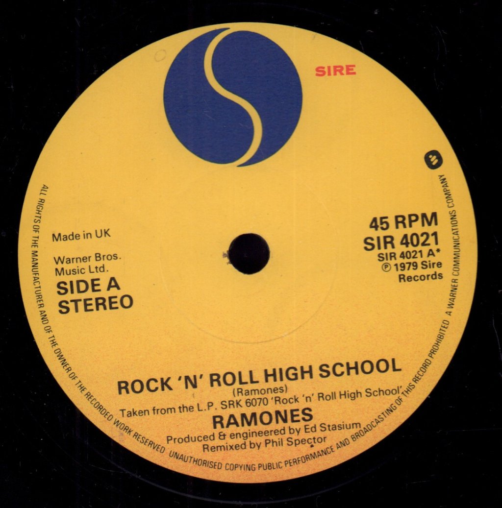 Ramones - Rock N Roll High School - 7 Inch