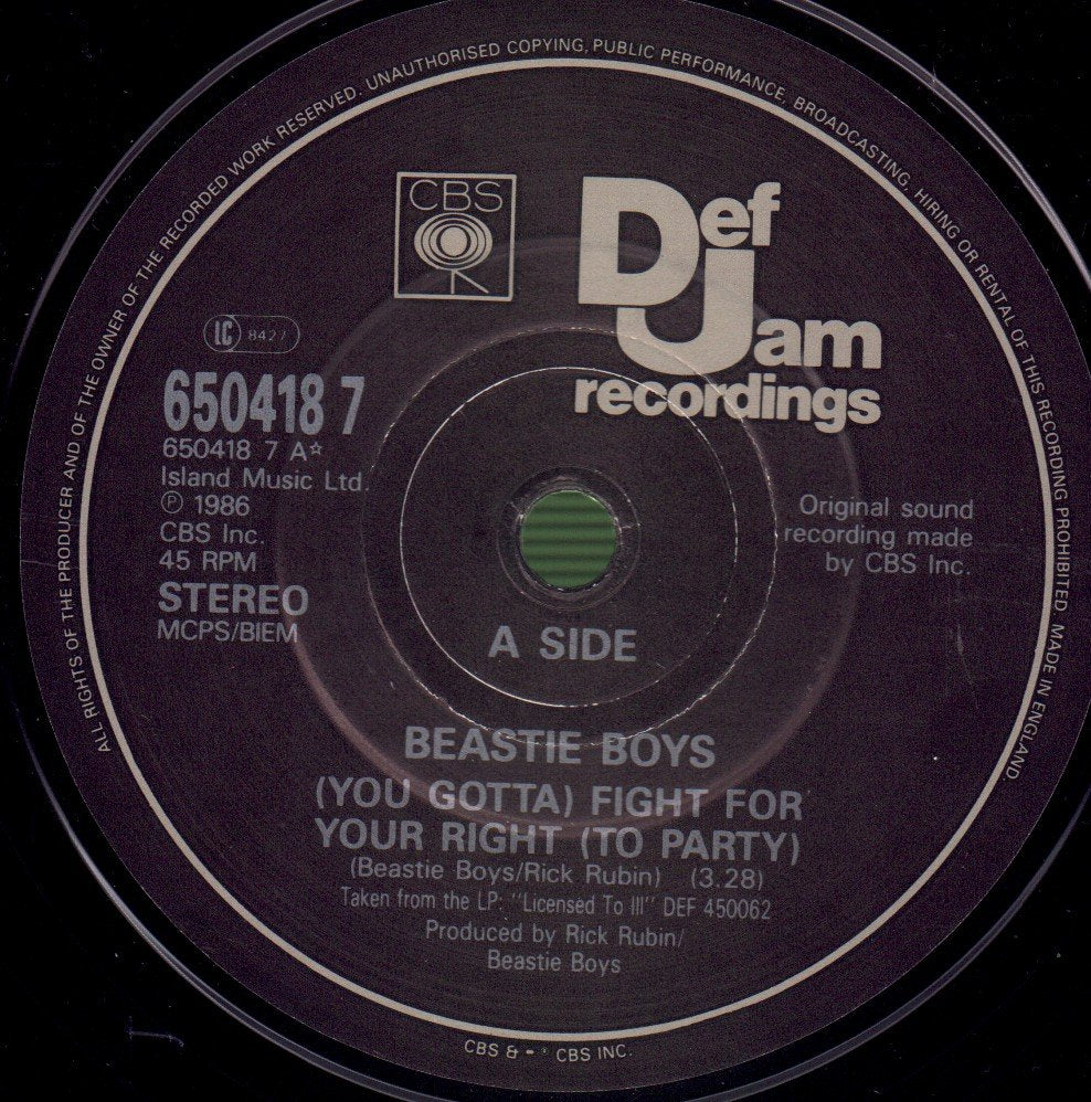 Beastie Boys - Fight For Your Right - 7 Inch