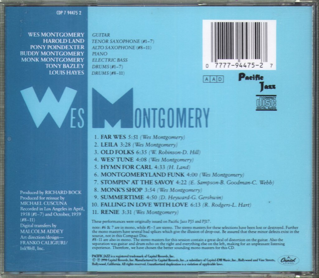 Wes Montgomery - Far Wes - Cd