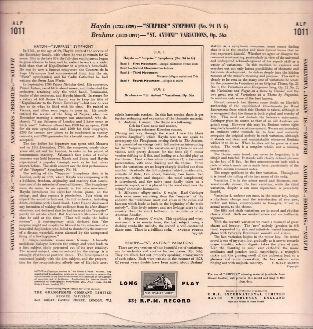 Vienna Philharmonic Orchestra - haydn symphony No.94 In G Suprise - Lp