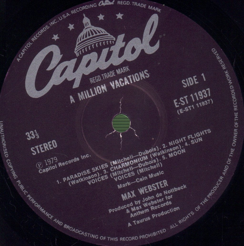 Max Webster - A Million Vacations - Lp