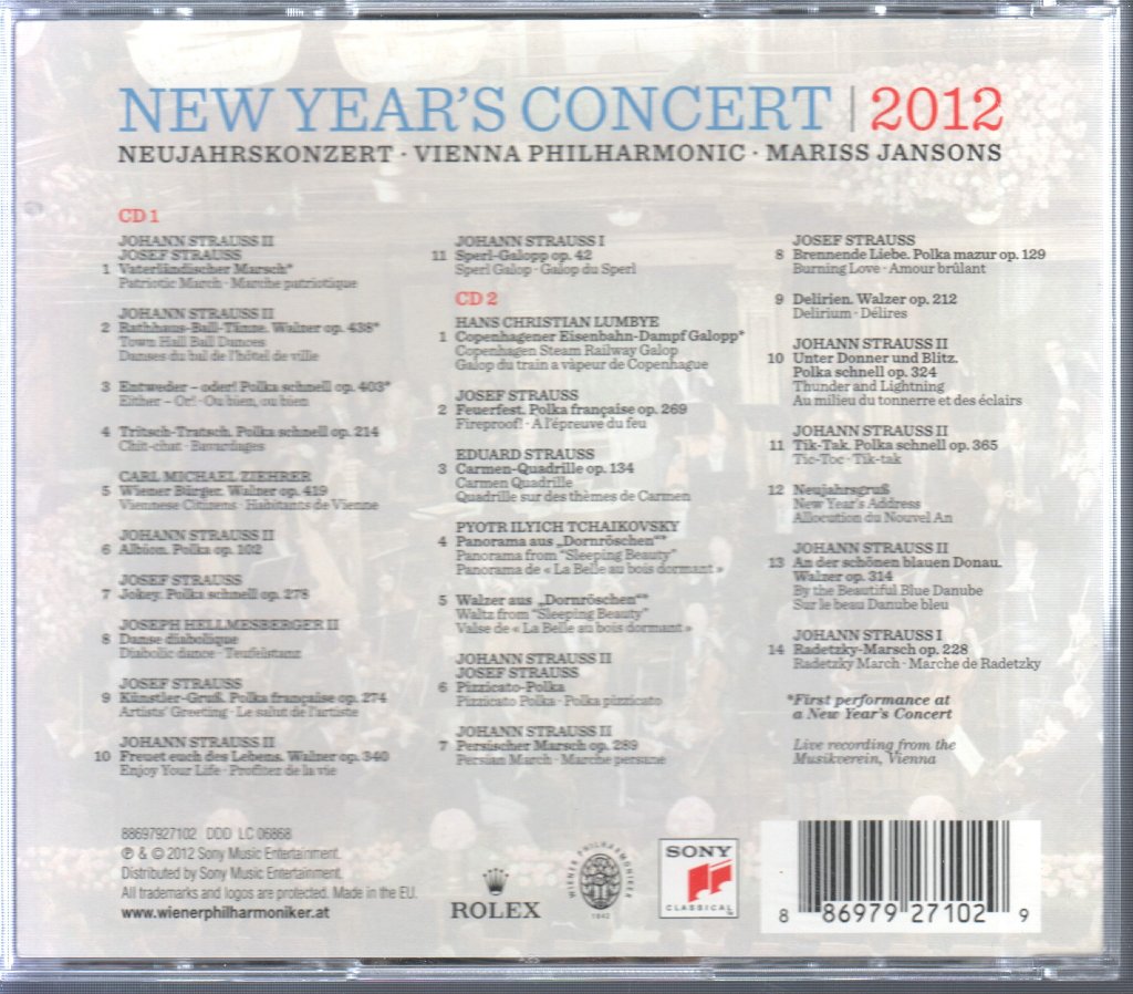 Wiener Philharmoniker - New Year's Concert 2012 - Double Cd