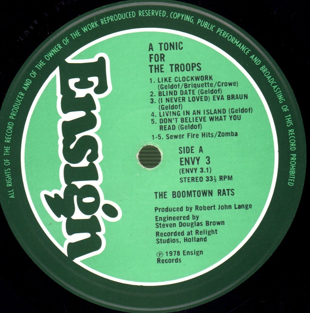 Boomtown Rats - A Tonic For The Troops - Lp
