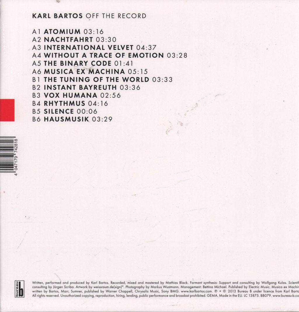 Karl Bartos - Off The Record - Lp