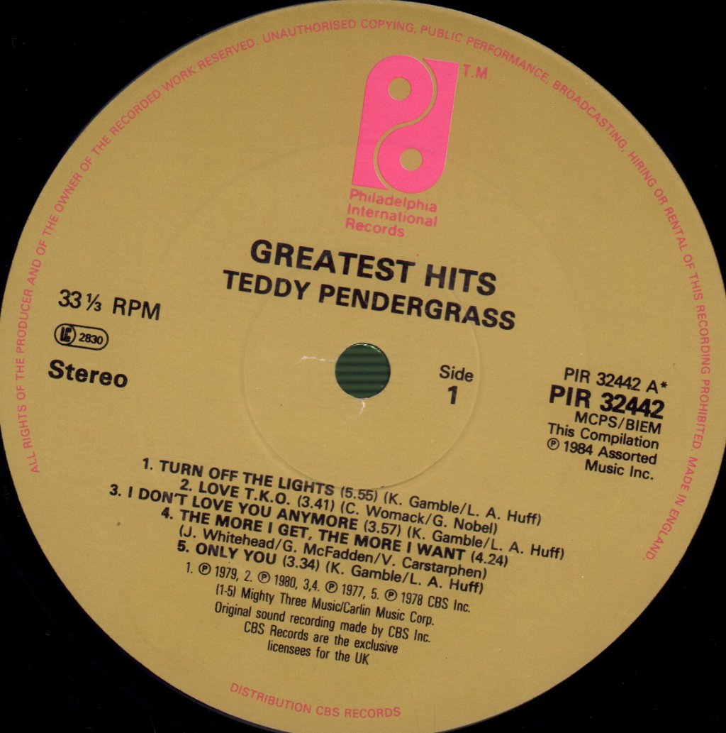 Teddy Pendergrass - Greatest Hits - Lp