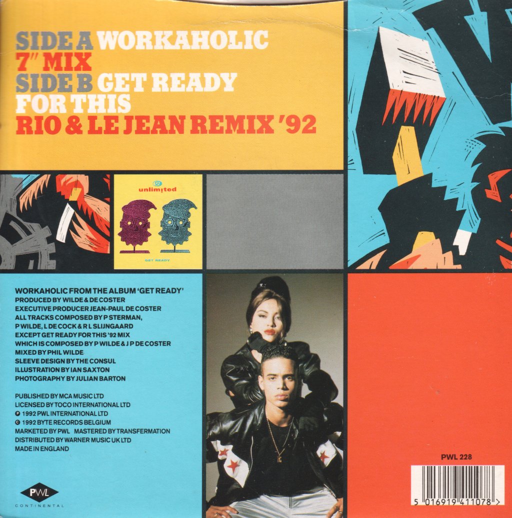 2 Unlimited - Workaholic - 7 Inch