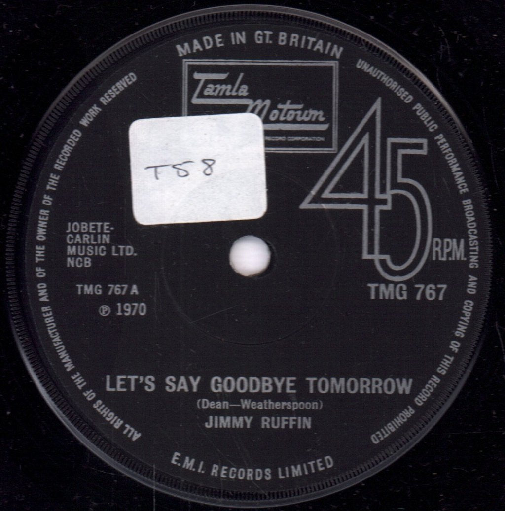 Jimmy Ruffin - Let's Say Goodbye Tomorrow - 7 Inch