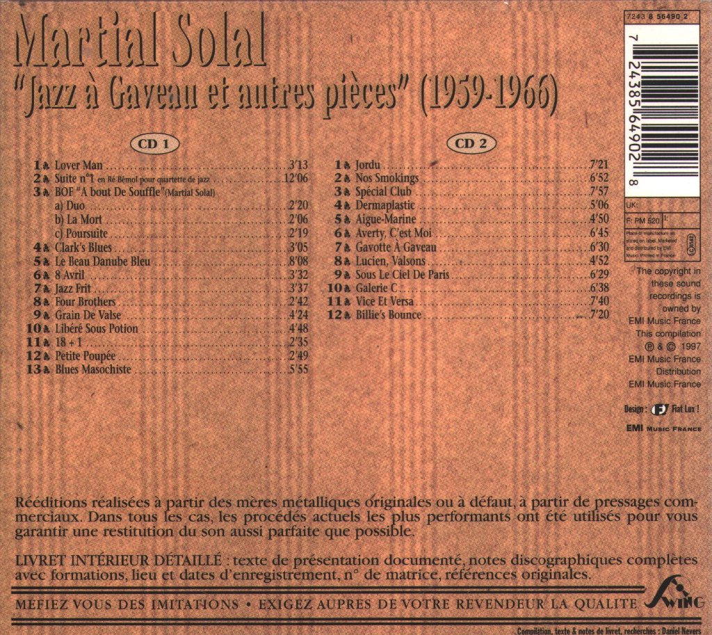 Martial Solal - "Jazz À Gaveau Et Autres Pièces" (1959-1996) - Double Cd