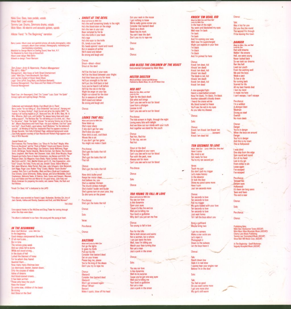 Mötley Crüe - Shout At The Devil - Lp
