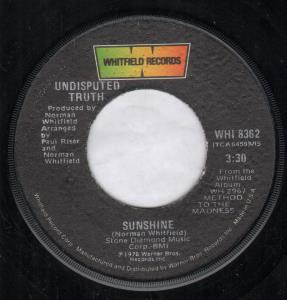 Undisputed Truth - Sunshine - 7 Inch