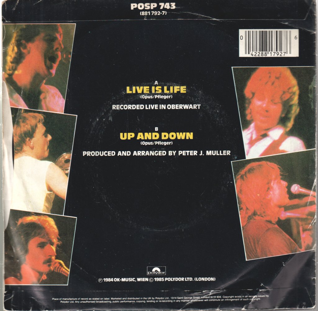 Opus - Live Is Life - 7 Inch