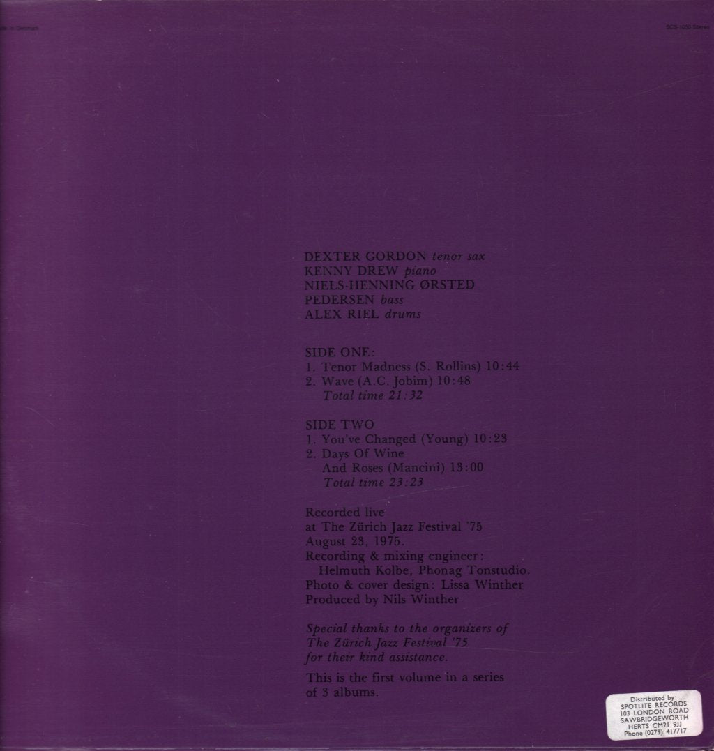 Dexter Gordon Quartet - Swiss Nights Vol. 1 - Lp