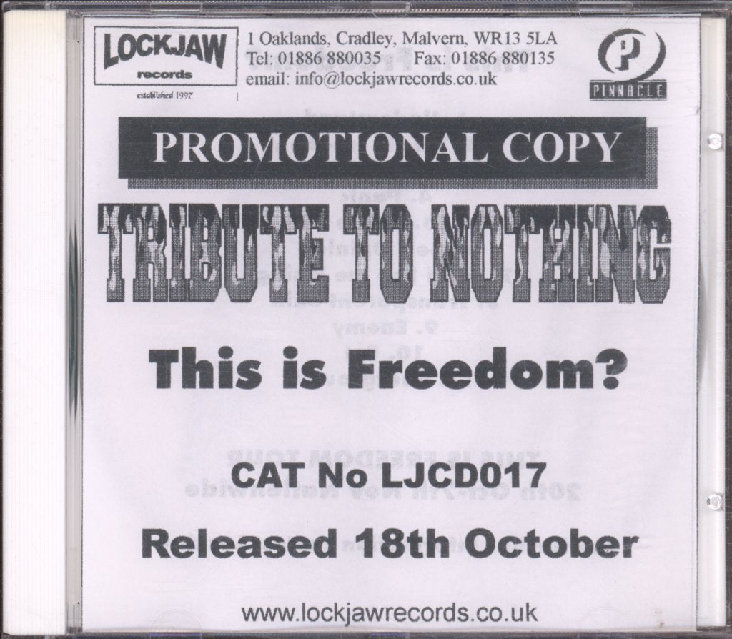 Tribute To Nothing - This Is Freedom - Cdr