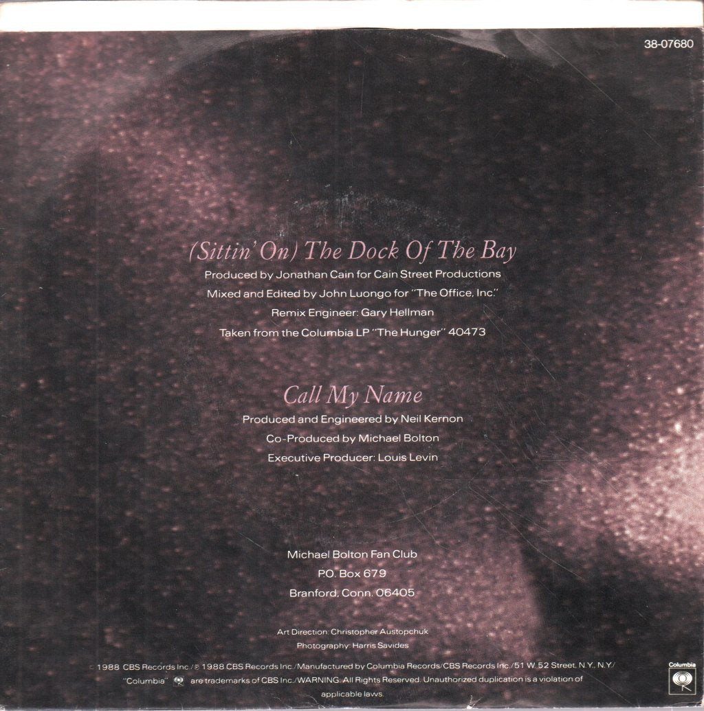 Michael Bolton - Dock Of The Bay - 7 Inch