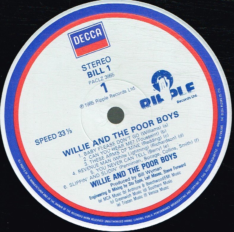 Willie And The Poor Boys - Willie And The Poor Boys - Lp