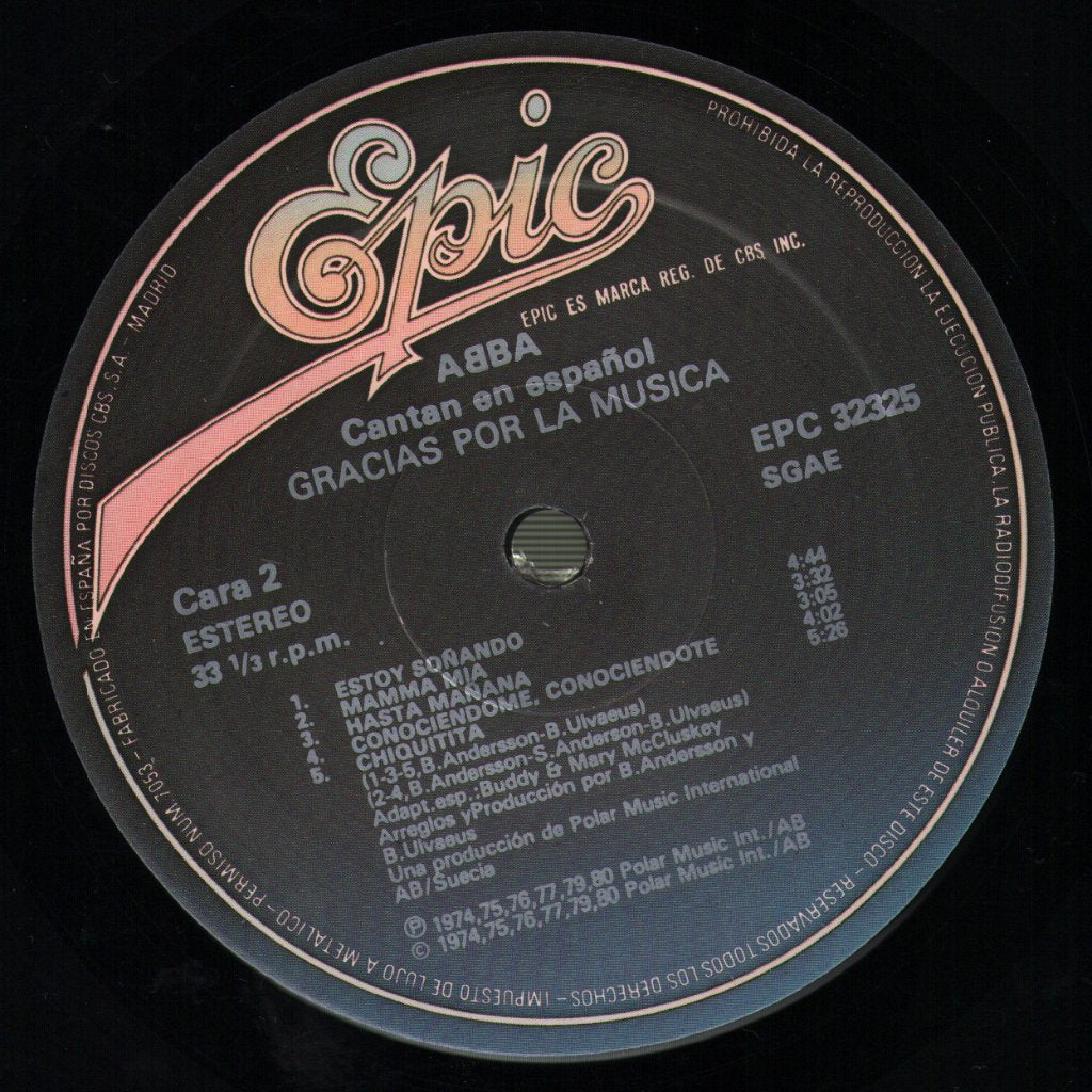 ABBA - Gracias Por La Musica (Cantan En Español) - Lp