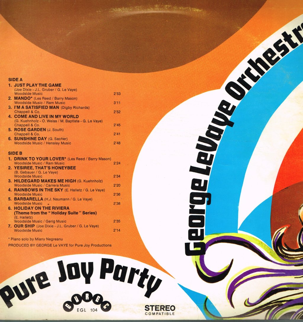 George Levaye Orchestra - Pure Joy Party - Lp